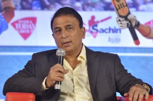 Former Indian cricketer Sunil Gavaskar during the Salute Sachin marathon broadcast by Aaj Tak Nehru Center in Mumbai on November 12, 2013. (Photo: IANS)