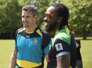 Kevin Pietersen and Chris Gayle for Caribbean Premier League 2015 T20 Cricket Tournament