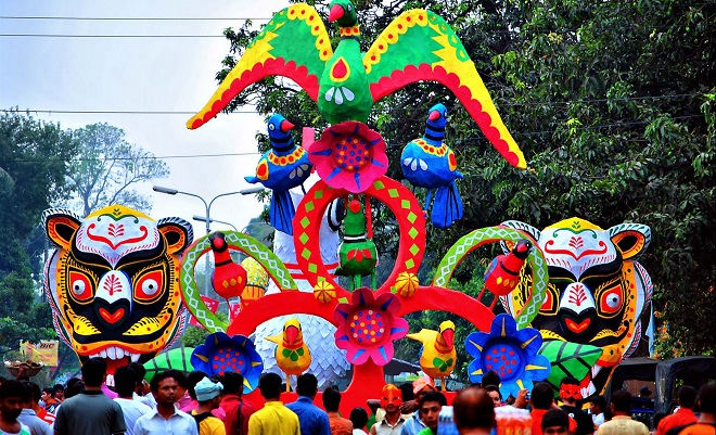 আনন্দ  উৎসবের নববর্ষ আজ যেভাবে পালিত হচ্ছে