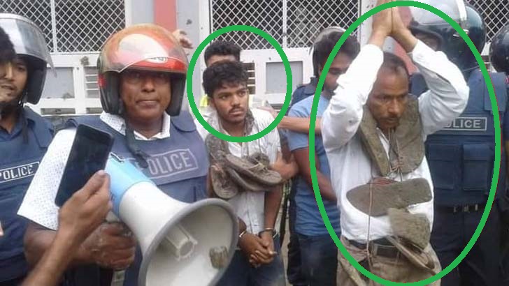 সেই নূপুর শর্মা কেলেংকারি-পুলিশের সামনে অধ্যক্ষের গলায় জুতার মালা