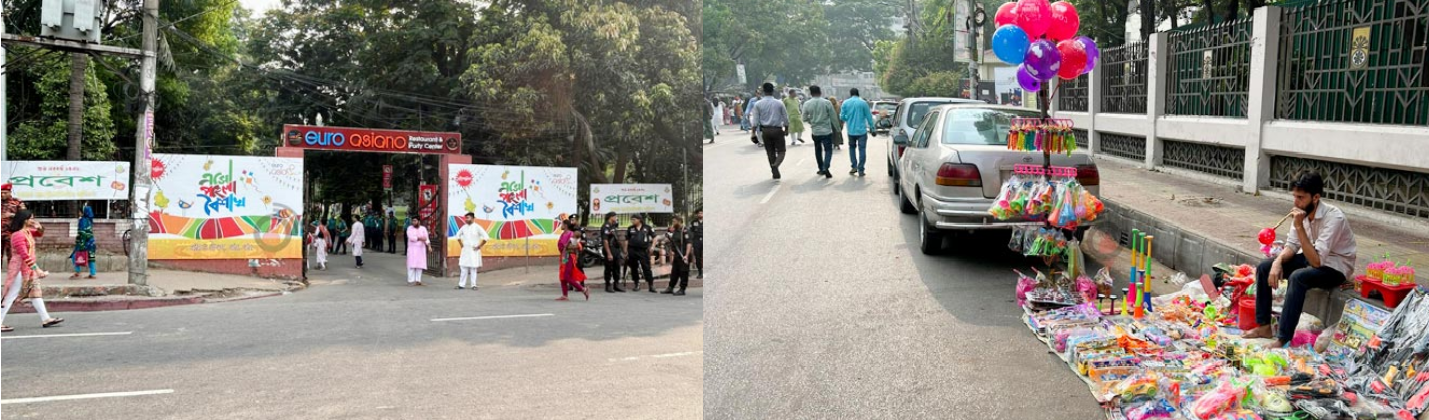 বৈশাখের আমেজ থাকলেও জনসমাগম ফাঁকা ফাঁকা-