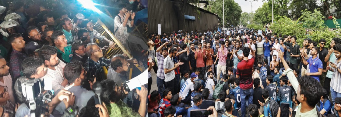 ‘রক্ত লাগলে রক্ত নে, জগন্নাথে হল দে’-বিক্ষুদ্ধ জগন্নাথ শিক্ষার্থীরা কাকরাইলে 