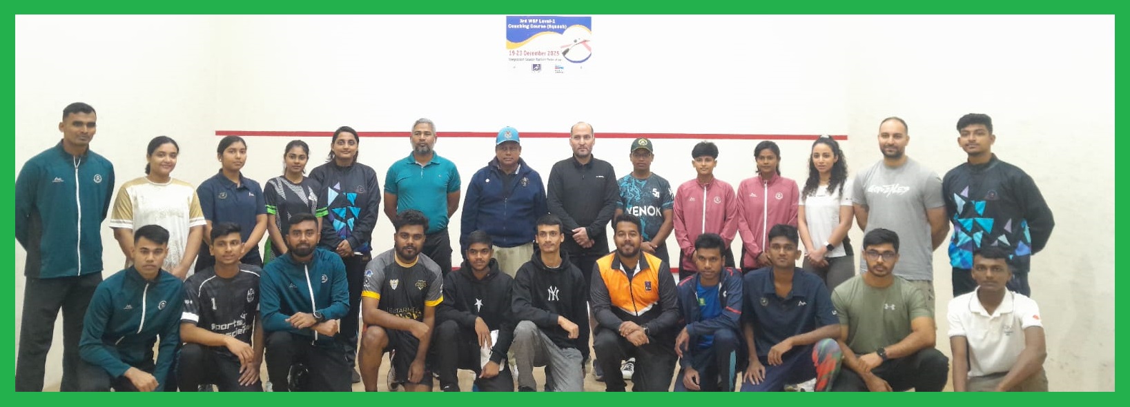 বসুন্ধরা স্পোর্টস সিটিতে তৃতীয় বিশ্ব স্কোয়াশ ফেডারেশন লেভেল-১ কোচিং কোর্স শুরু