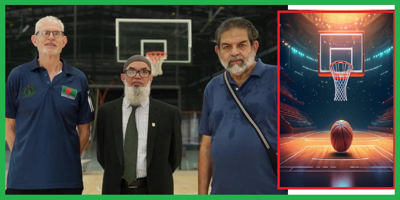 বসুন্ধরার উডেন বাস্কেটবল কোর্টে খুশী কর্মকর্তারা