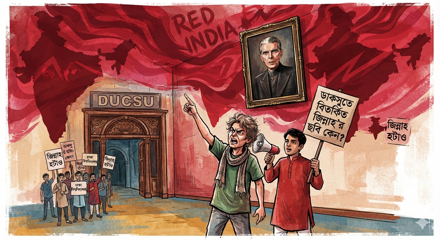 ডাকসুতে বিতর্কিত জিন্নাহ’র ছবি কেন!