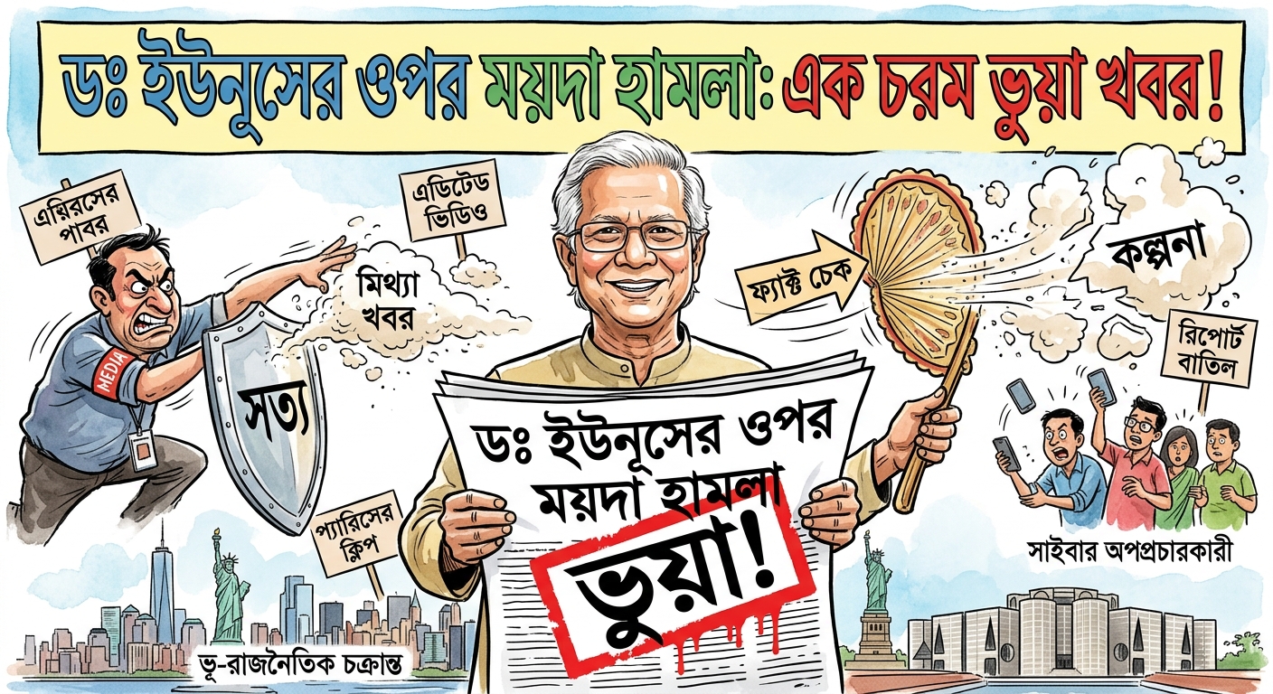 ইউনূসের উপর ময়দা হামলা ‘ভুয়া খবর’